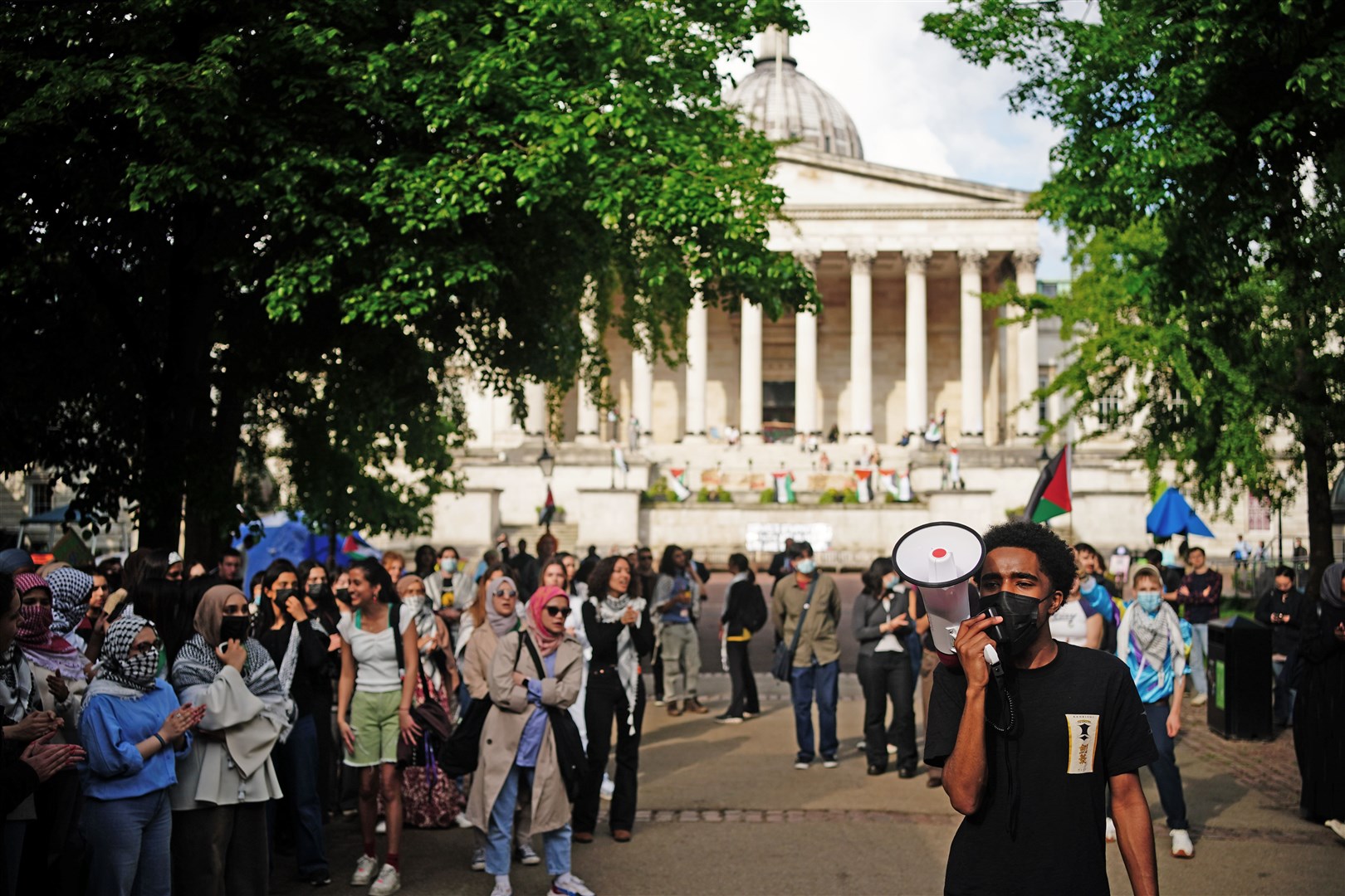 Students at UCL in London protest against the war in Gaza (Victoria Jones/PA)