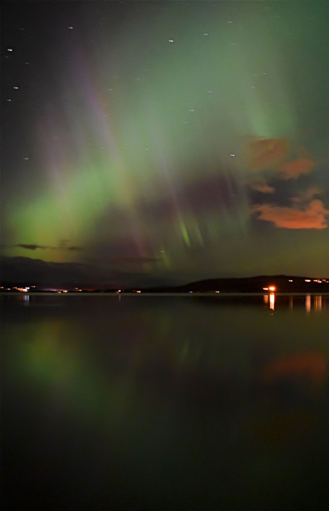 The Northern Lights above the Beauly Firth from Clachnaharry. Picture: Philip Murray.