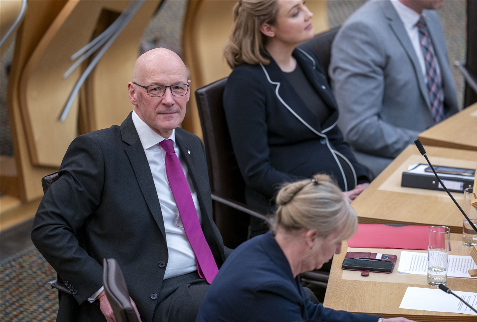 John Swinney in the main chamber at Holyrood after being voted in as First Minister on Tuesday (Jane Barlow/PA)