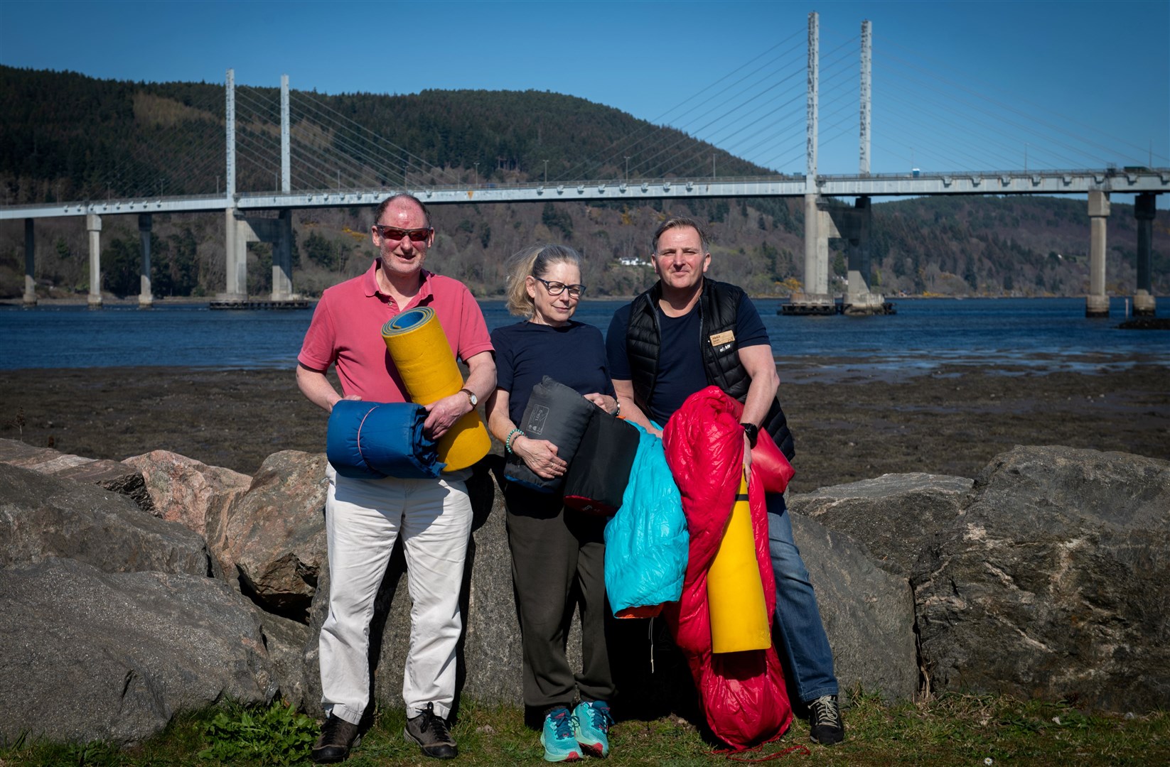 James Hotchkis, Penny Scott and Sean Urwin with donated items to be dispatched to Ukraine. Picture: Callum Mackay.