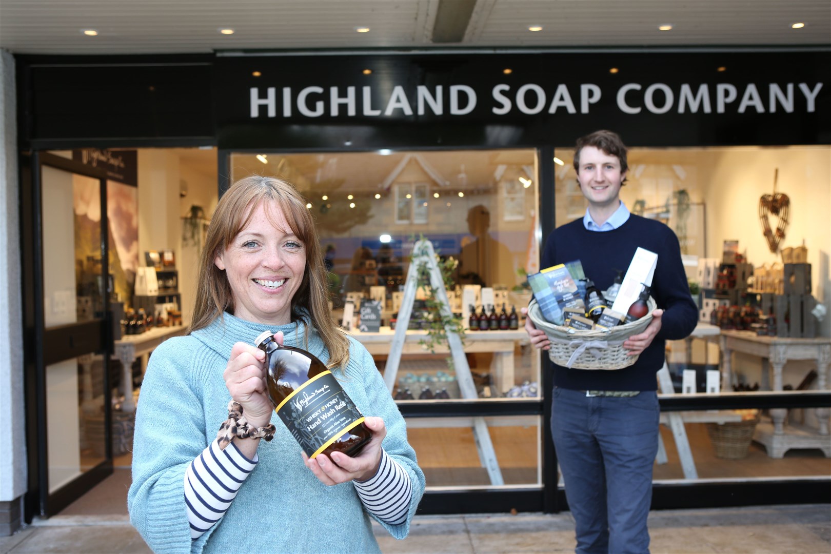 Emma Parton and Archie Macdonald of the Highland Soap Company who have opened a new shop in Aviemore...hand out photo..no fee required..