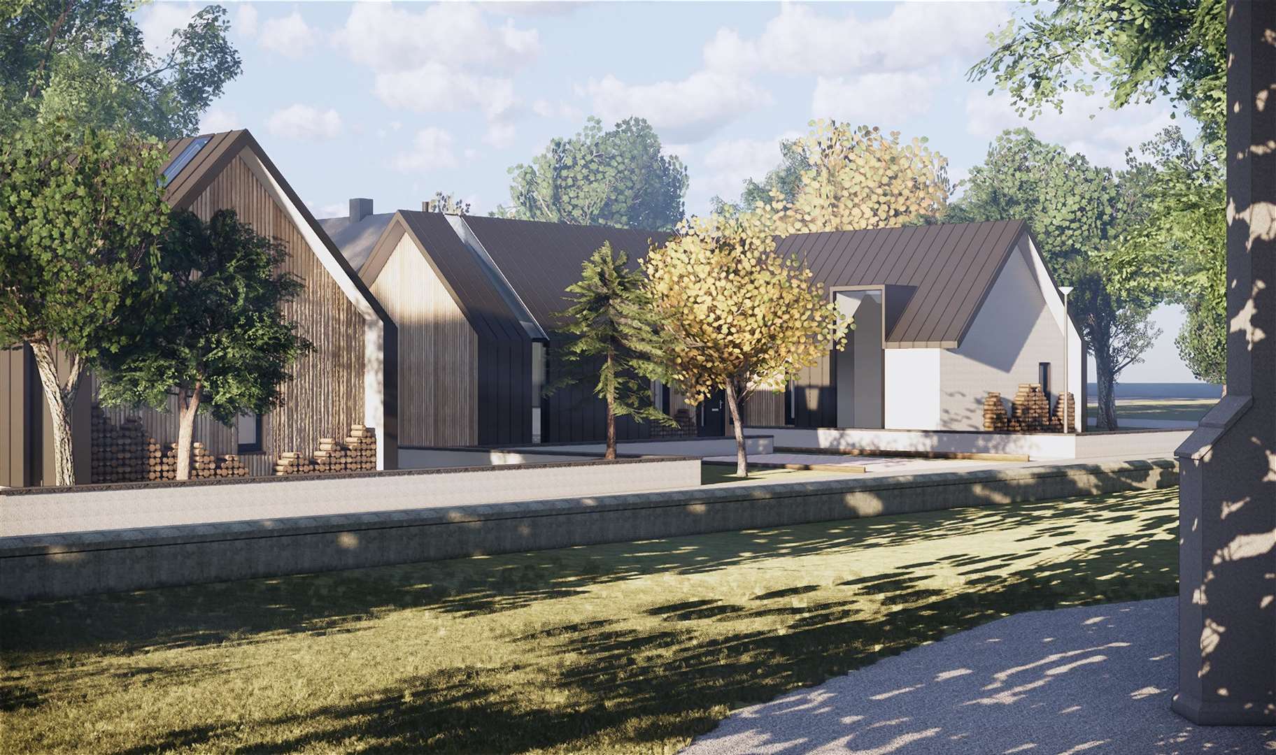 An impression of two of the proposed new homes in the small development rejected by the committee (Photo: Moxon Architects)