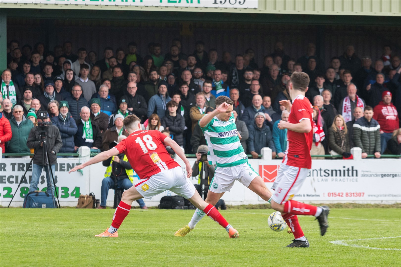 Ewan Loudon (left) scored both Brechin City goals at Brora Rangers. Picture: Beth Taylor.