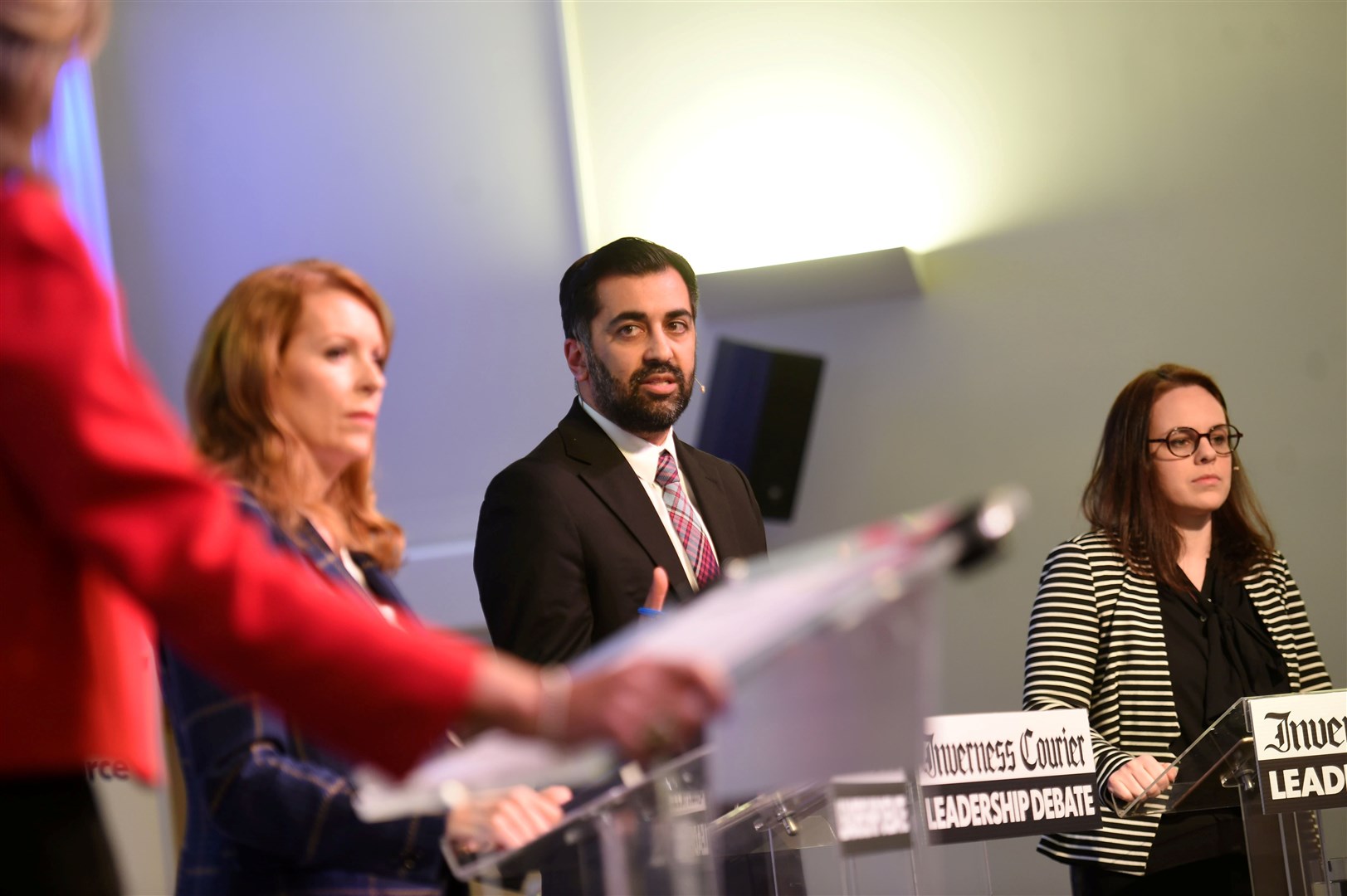 Ash Regan, Humza Yousaf and Kate Forbes. Picture: Callum Mackay..