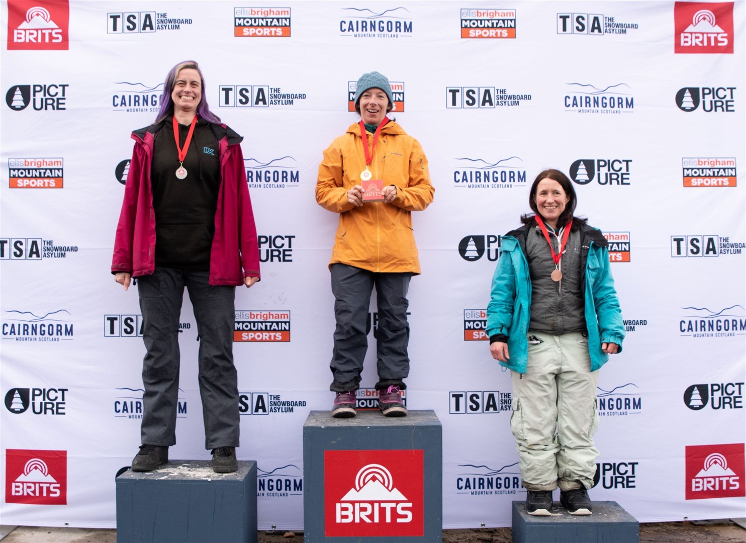 Aviemore's Lesley McKenna enjoys that winning feeling again on the top podium. Picture: Motion Stoppers.