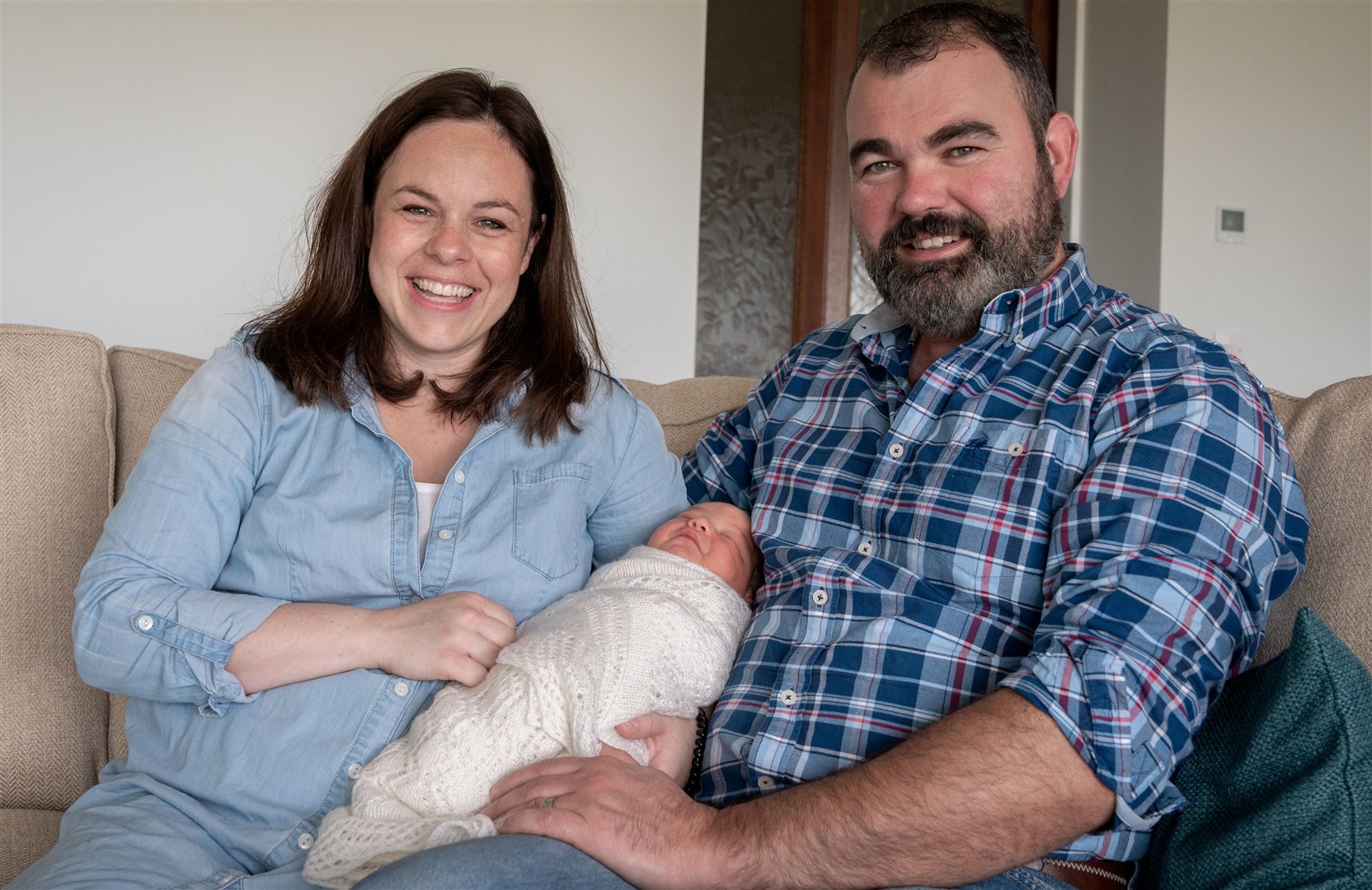 Kate Forbes and husband Ali just after their daughter Naomi was born. Picture: Ruaraidh White