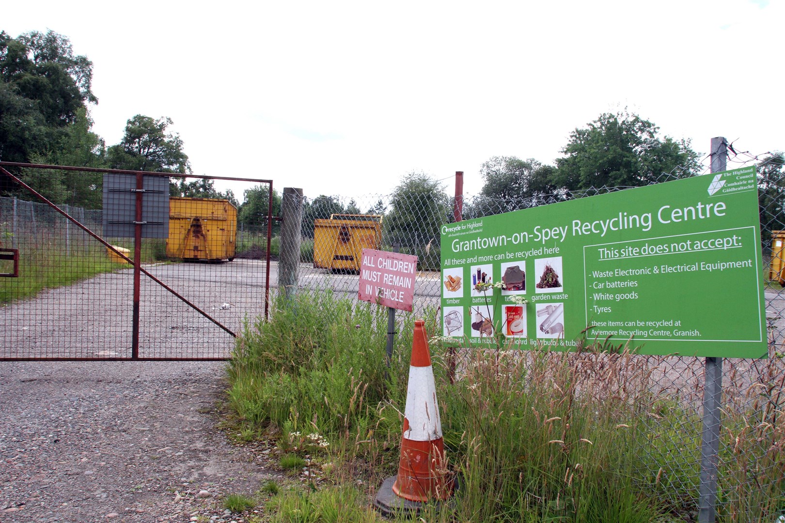 Grantown's household waste and recycling centre.