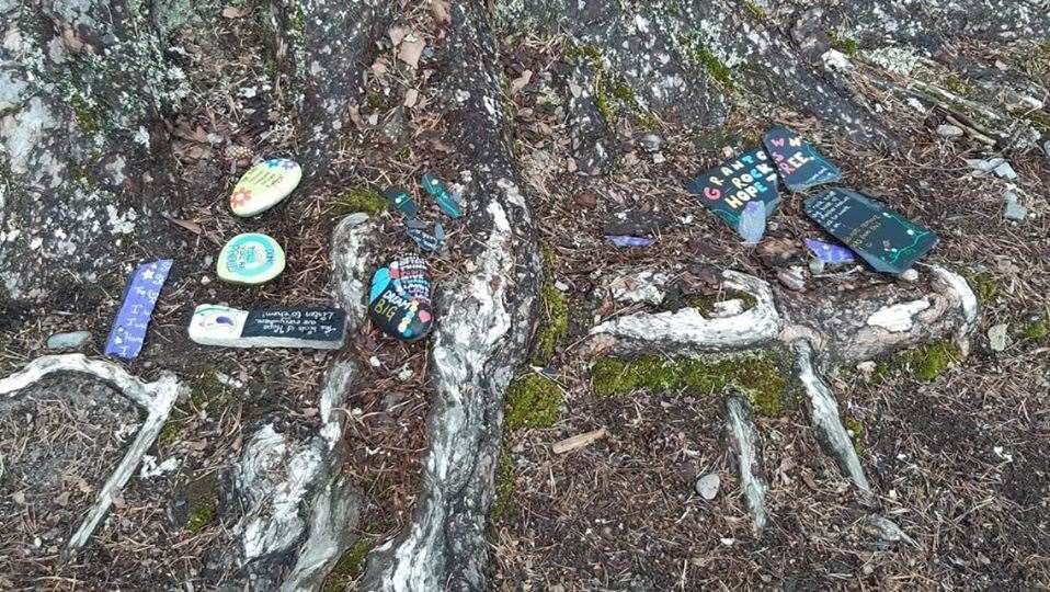 Deliberate damage to some of the colourful creations at Anagach Woods