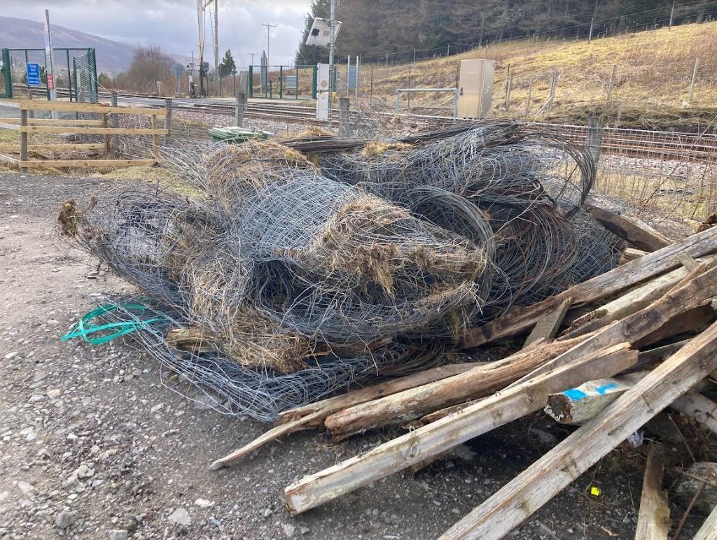The material that has been deposited at the Ben Alder car park in Dalwhinnie.