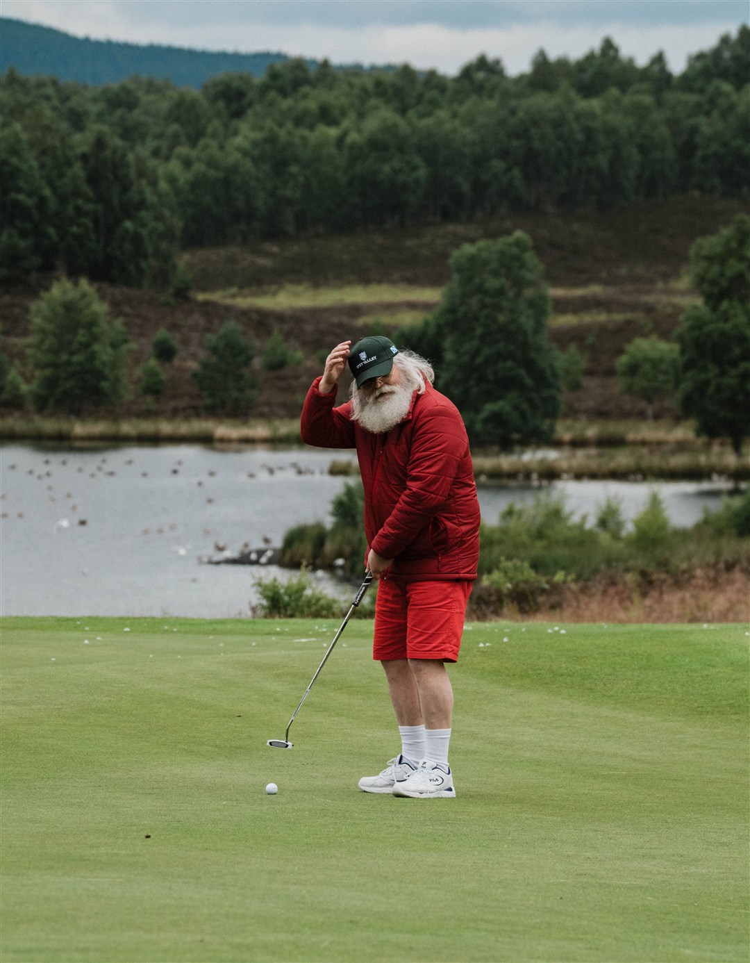 Looking the part... Santa was spotted playing a round at Spey Valley Golf course in Aviemore.
