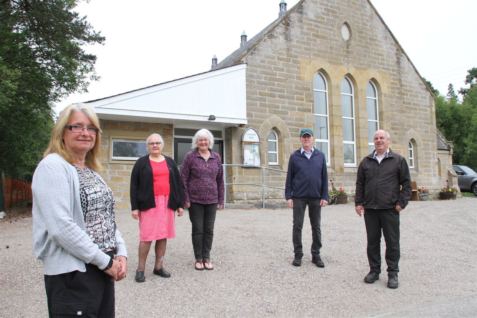 Cromdale Village Hall project leaders Cairine Scullion, Sandra Fowler, Mary Duncanson, Tony Connolly and Ian Findlay are delighted with the funding support.