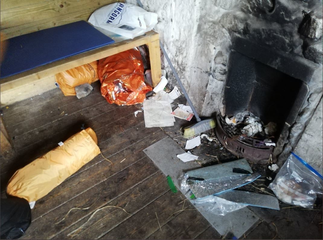 A tent was amongst the discarded items.