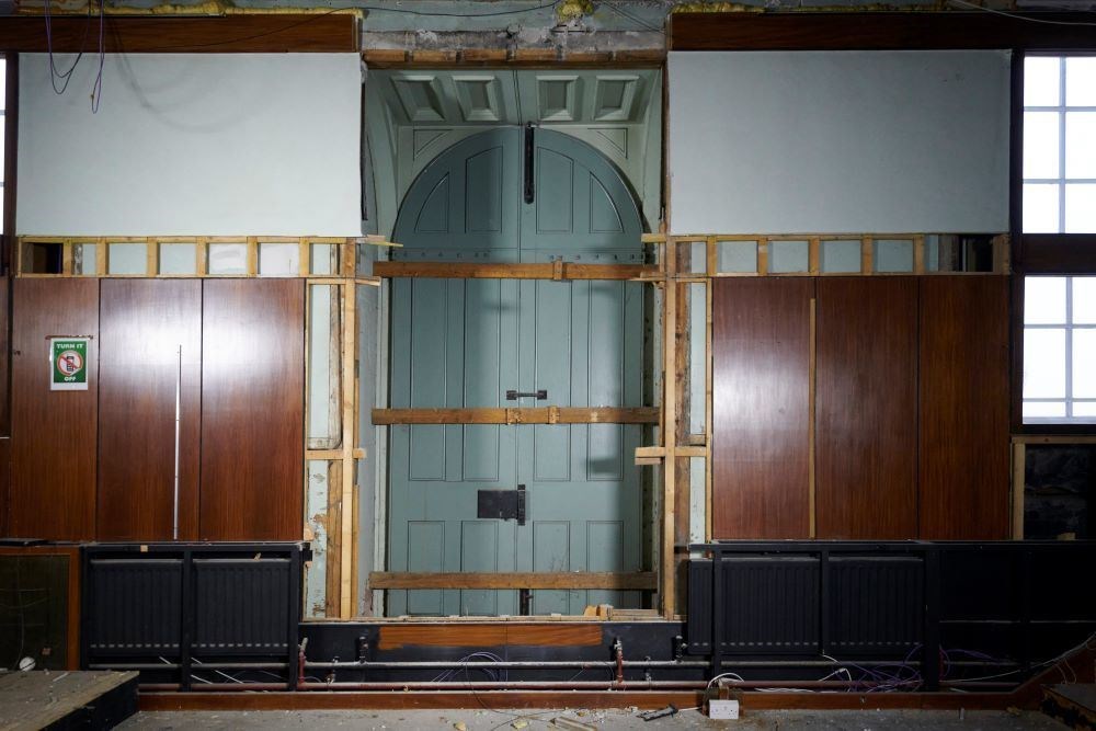 The original front door of Inverness Castle which was revealed this week for the first time in almost 50 years.