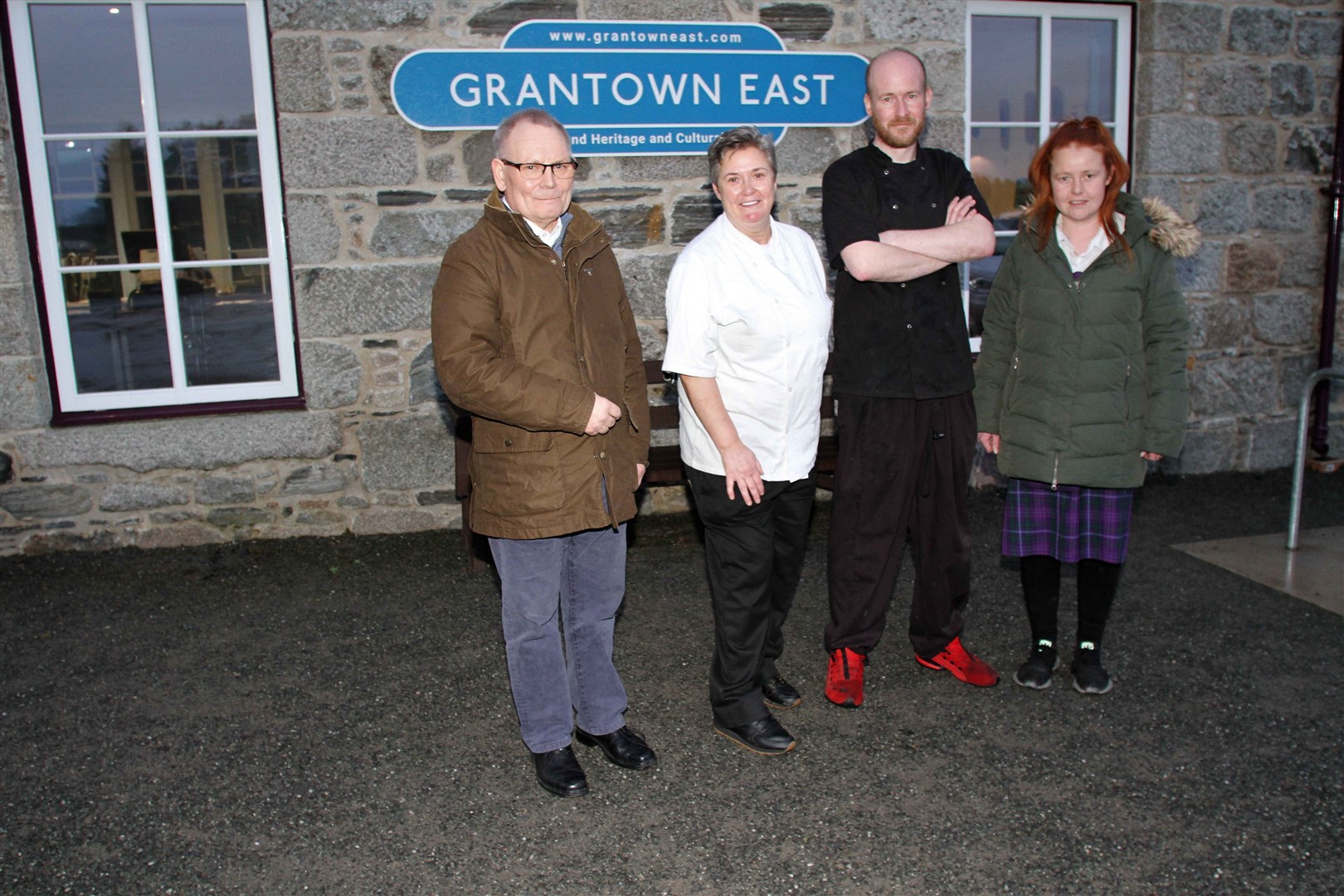 Site manager Frank Harrison prepares to lock up with sous hef Lorraine Thomson, head chef Colin Malcolm and heritage assistant Laura Davis.