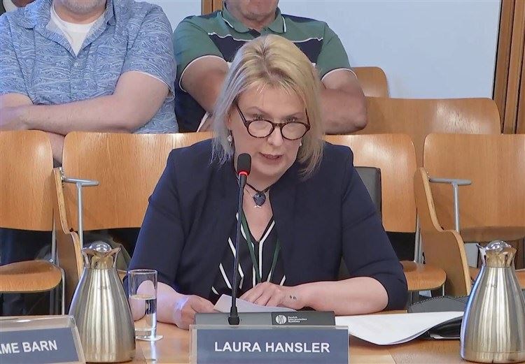 A9 dualling campaigner Laura Hansler giving evidence at Holyrood.