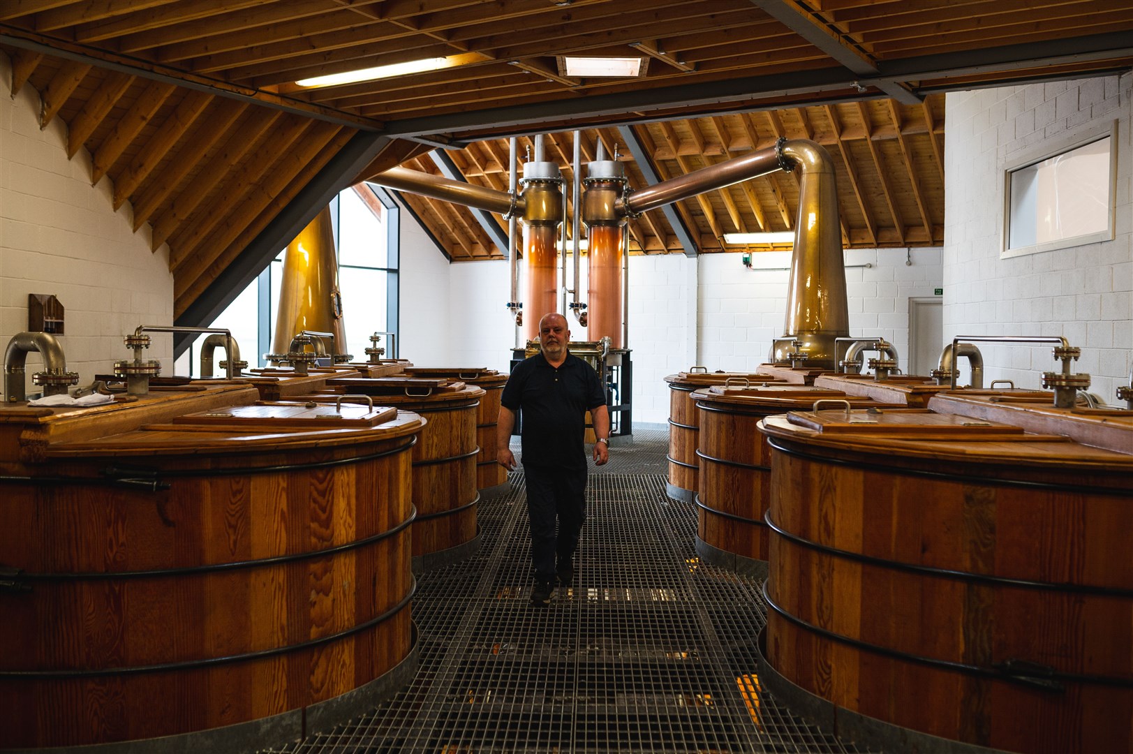Distillery manager Martin Rennie inside Lochlea (Spey/PA)