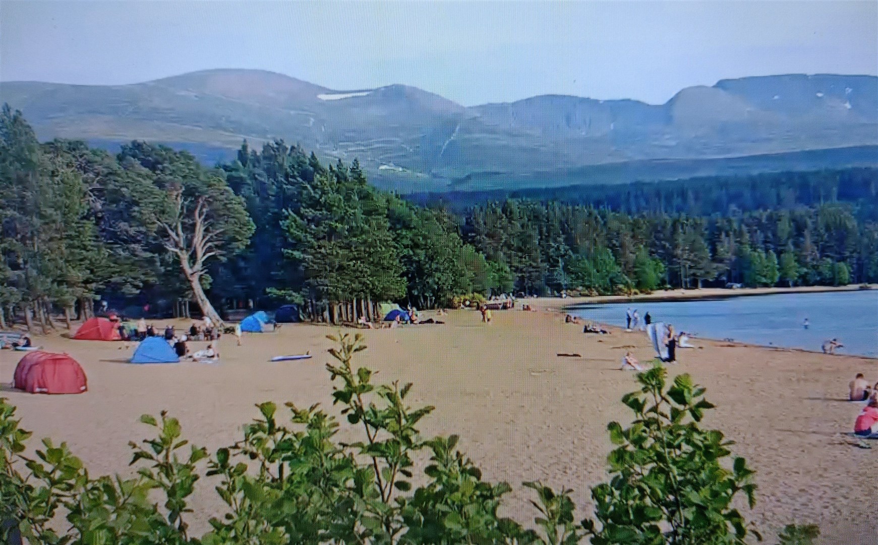 All quiet at 7.50 this evening, but will it be another night of naked flames on the shores of Loch Morlich?