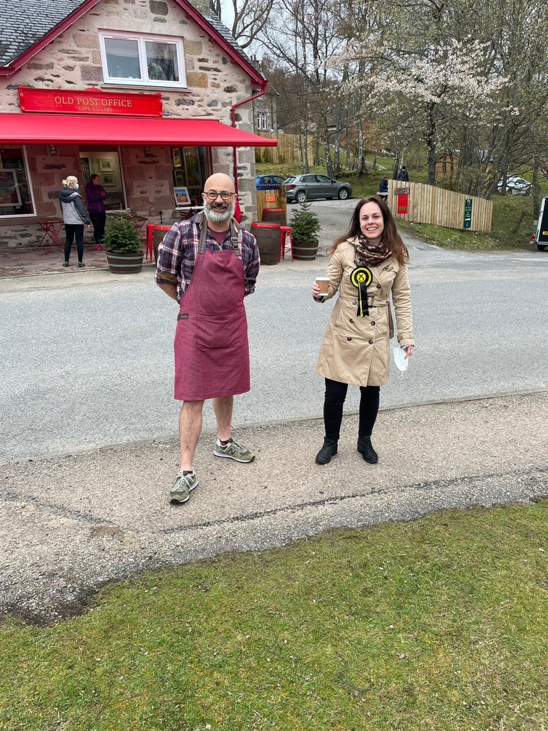 Holyrood candidate Kate Forbes with Toni Vastano, owner of The Old Post Office cafe in Kincraig.