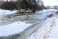 As River Spey in parts freezes along with tributaries, warnings issued not to try and walk on water