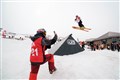 Posing midair for a photo at The Brits 2023 at Cairngorm Mountain. Picture: Neil MacGrain.