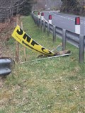 A destroyed SNP sign near Ullapool.