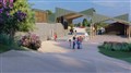 Looking back through the exhibiton canopy.