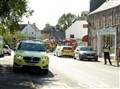 Oil tanker lorry vehicle crash on Beauly high street 16 September 2021.Picture: staff photographer.