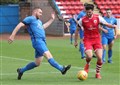 Thistle's Martin Duncan gets a tackle in on lively Stirling Albion striker Lewis Hawke. Pic: John Mcintyre