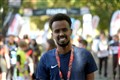 Mohamed Warsame, happy to be a part of the race. Picture: James Mackenzie.