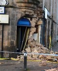 Damaged building following RTC on Grant Street as car hits former William Hill on junction with Lochalsh Road on Thursday night..Picture HN&M staff..