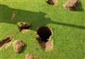 Vandals strike at the 14th hole at Badenoch golf course
