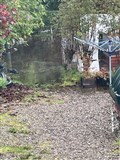 Flood waters at the rear of one of the street's properties.