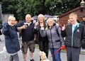 Make mine a beer says a four-legged rally visitor