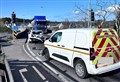 Road accident on the A95 in the centre of Cromdale