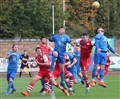 It's all hands to the pump as the Jags' rearguard repel a Stirling Albion attack on Saturday. Pic: John Mcintyre