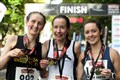 Rosa Donaldson came 3rd, Melissa Gibson came 1st and Doireann Hughes came 2nd in the 2023 Loch Ness Marathon. Picture: James Mackenzie.