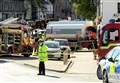 Oil tanker lorry vehicle crash on Beauly high street 16 September 2021.Picture: staff photographer.