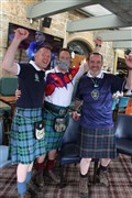 Mark McGee, Craig McGee and AJ McGregor in good spirits ahead of the big game.