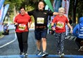 Crossing the line together. Picture: James Mackenzie.