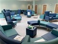 Part of the new waiting room by the entrance of the hospital.