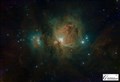 A name more familiar... the Orion Nebula in the Milky Way, being south of Orion's Belt in the constellation of Orion.