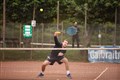 R&A COACH: Stephen Anniss in action in the men’s doubles.