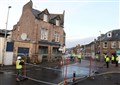 Damaged building following RTC on Grant Street as car hits former William Hill on junction with Lochalsh Road on Thursday night..Picture HN&M staff..