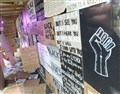 Posters and banners which were previously placed at Ness Bridge.
