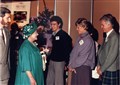 David and Betty meet the Queen Mother at the Highland Trade Fair in Aviemore.