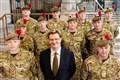 Black Watch soldiers are welcomed to the House of Commons by MP Danny Alexander