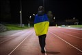 Nastia (Anastasiia) Maistrenko with Ukraine flag. Picture: Callum Mackay..