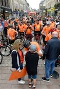 Maggie's 500 cycle ride finishes on Inverness High Street. Picture Gary Anthony