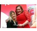 Chloe Tuach (left) won the Fundraiser award. Award presented by Jennifer Alexander of Sharon Leon Carpets. Picture: James Mackenzie