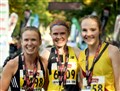 Catriona Fraser came 2nd, Claire Bruce came 1st and Caitlyn Heggie came 3rd in the 10k. Picture: James Mackenzie.